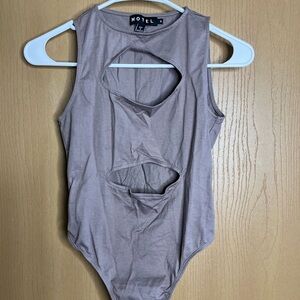 Motel Rocks Taupe Cutout Bodysuit